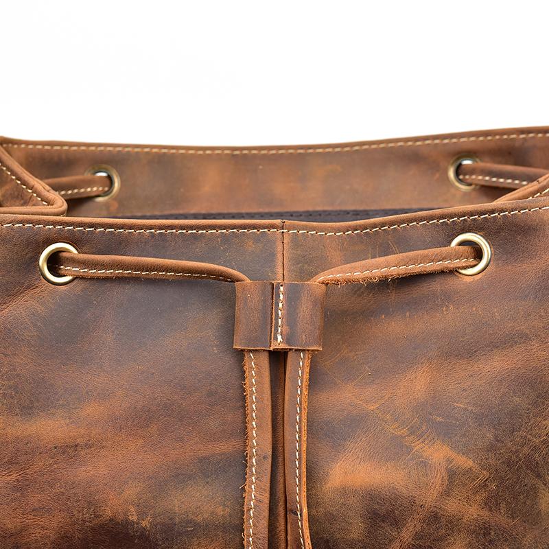 Berblack handmade Leather Brown Backpack