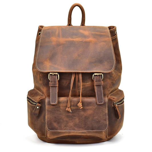 Berblack handmade Leather Brown Backpack